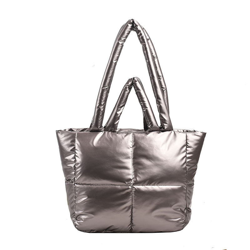 Women's Textured Down Large Capacity Fashion Commuter Tote Bags