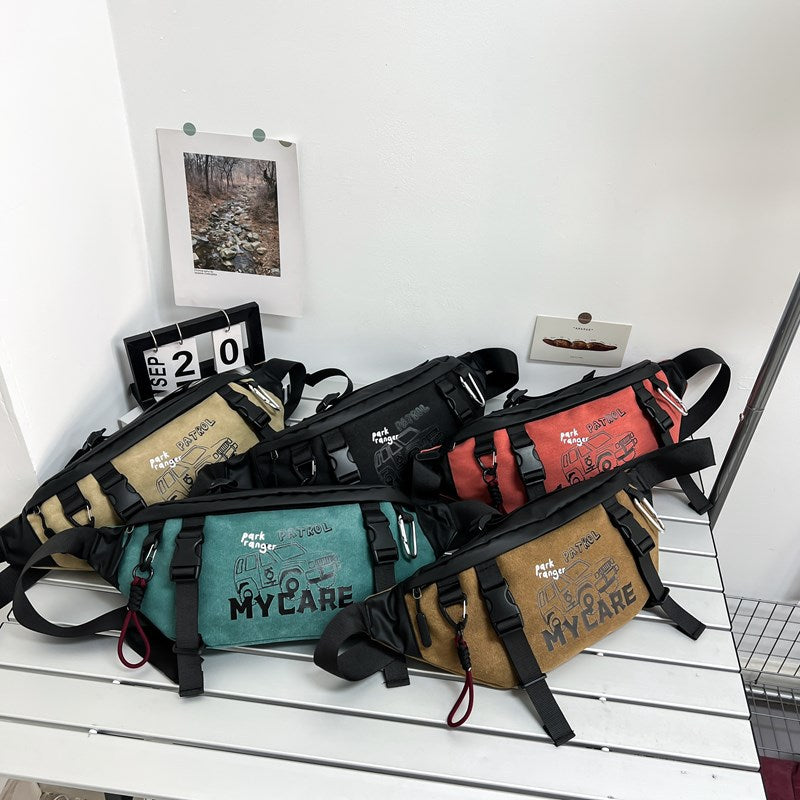 Men's Leisure Slanted Fashion Trendy Gadget Function Men's Chest Bags