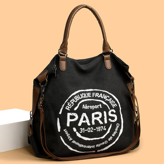Women's Leisure Canvas Fashion Letter Large Capacity Tote Bags