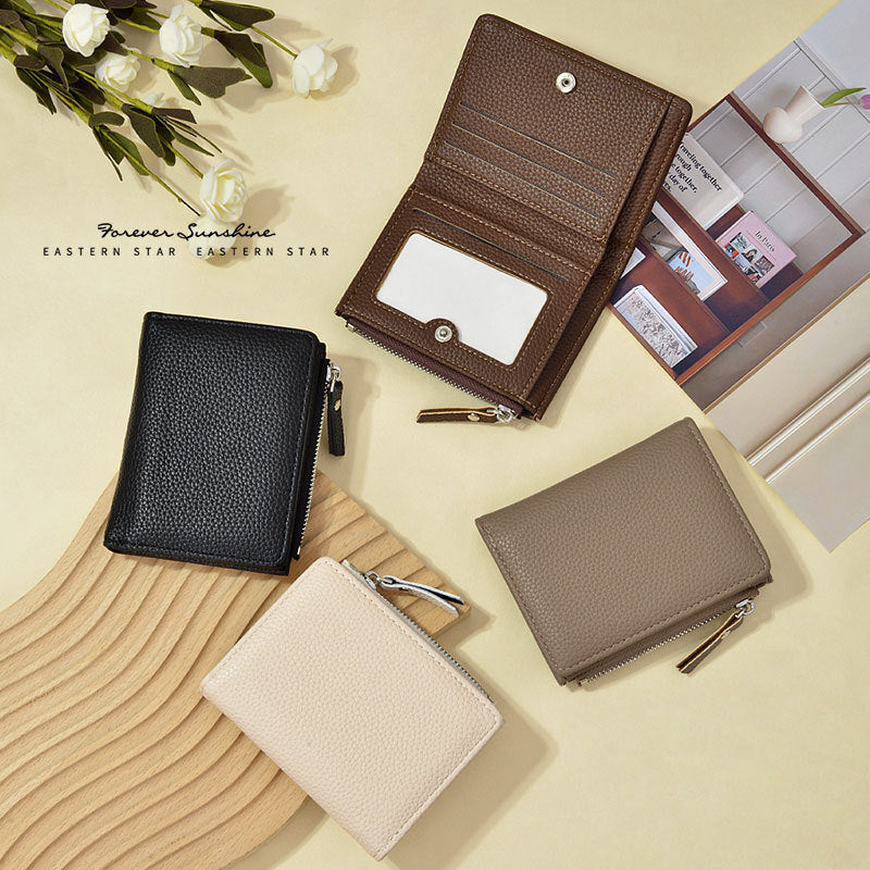 Women's Fashionable Short Large Capacity Zipper Pocket Ladies Wallets