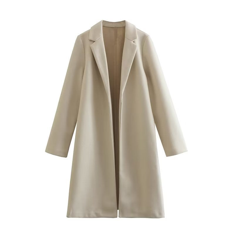 Women's Solid Color Simple Loose Temperament Woolen Coats