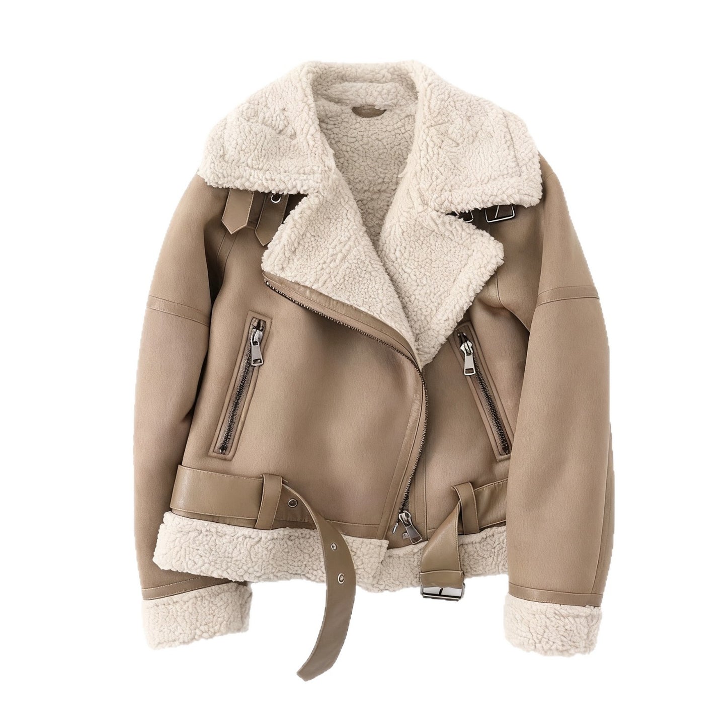 Women's Double-sided Fur Integrated Suede Fabric Coats