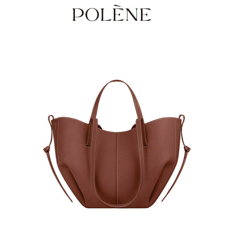 Women's Style Cowhide Large Capacity Totes Pleated Shoulder Bags