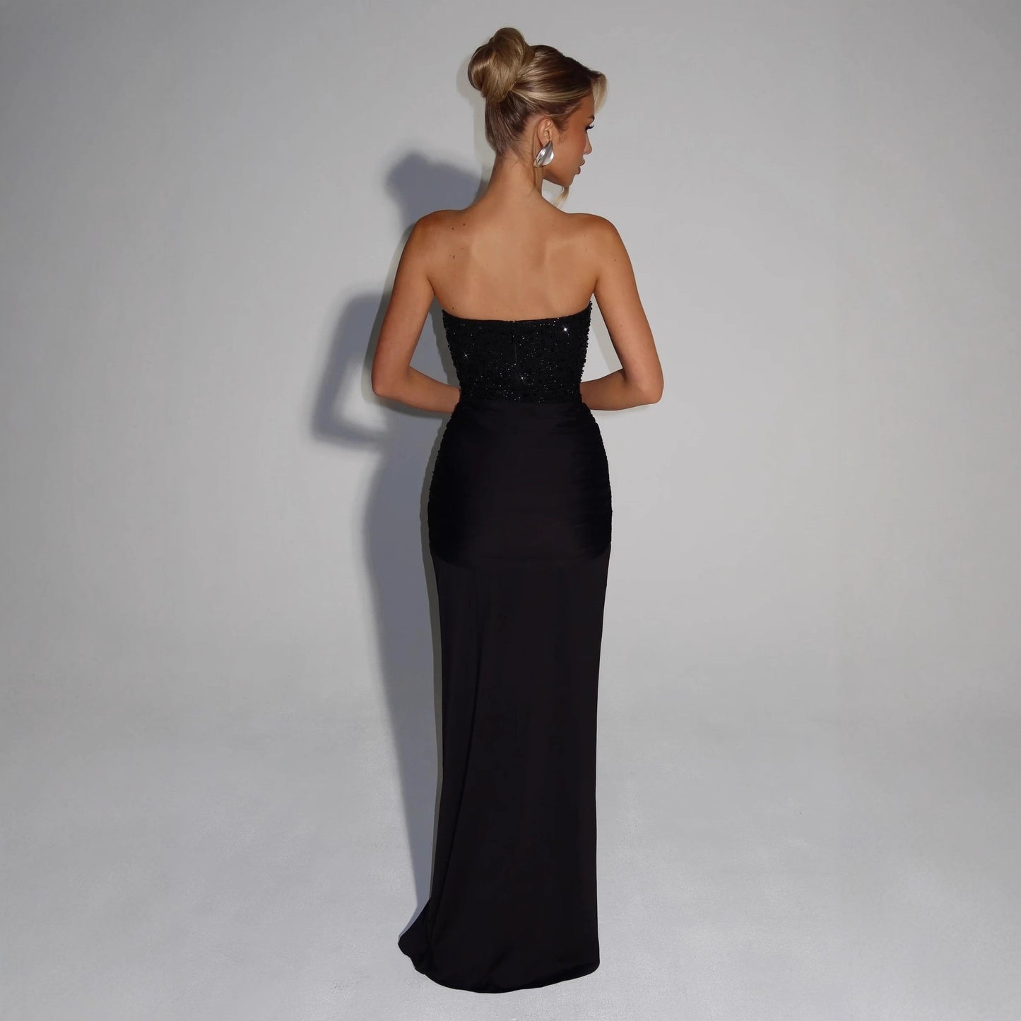 Women's Sexy Deep Tube Zipper Slim Fit Dresses
