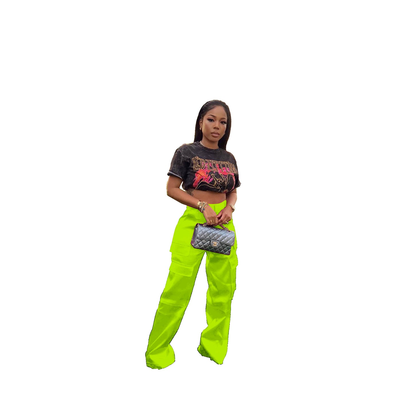 Casual Zipper Solid Color Loose Zip Pants