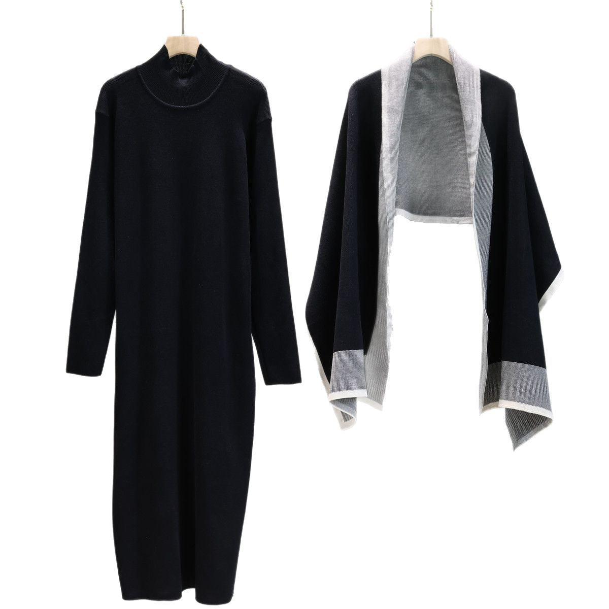 Women's Inverness Knitted Dress Two-piece Set Autumn Suits
