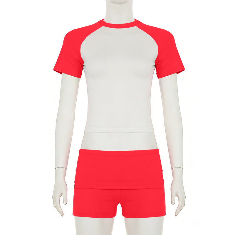 Comfortable Basic Sports Short-sleeved Solid Hair Fashion Casual Suit