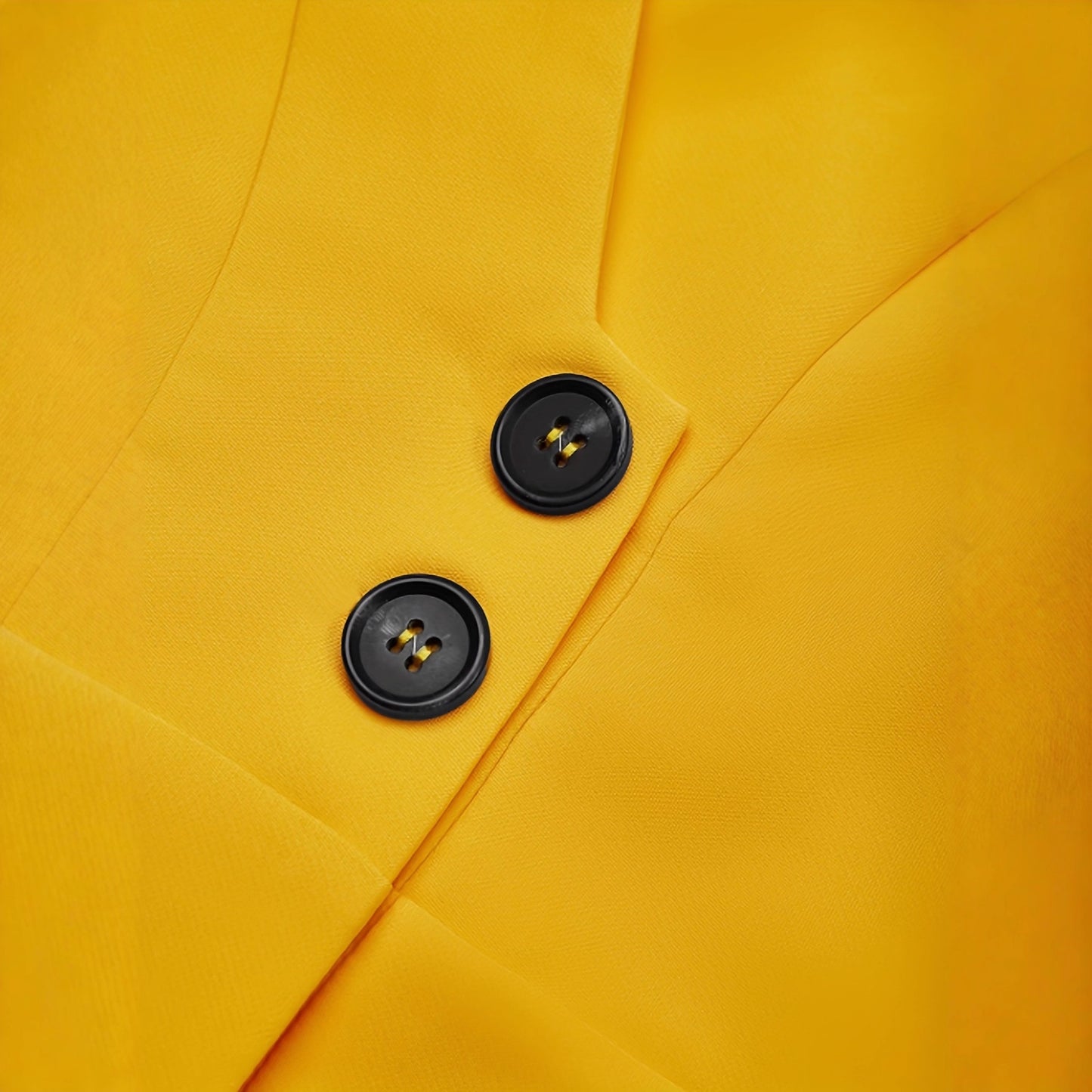 Creative Popular Fashion Single-breasted Yellow Temperament Dress