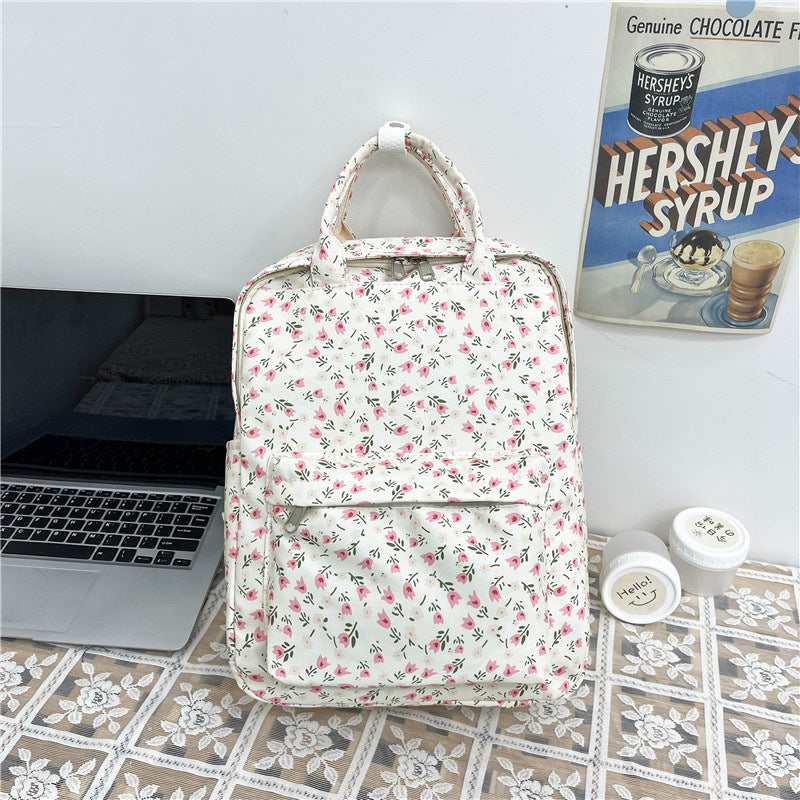 Female Style Fresh Literature Art Flower Backpacks