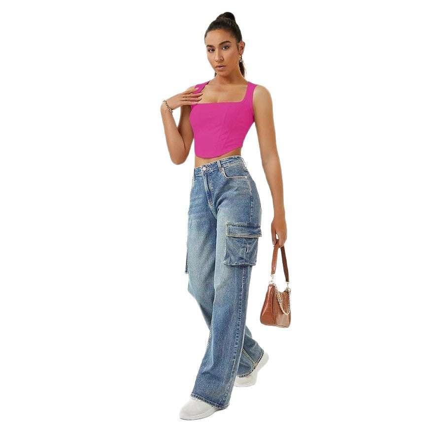 Women's Waist Retro Fashion Casual Versatile Slimming Women's Jeans