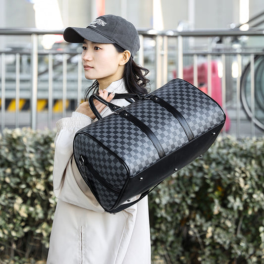 Autumn Short-distance Plaid Fashion Large Capacity Travel Bags
