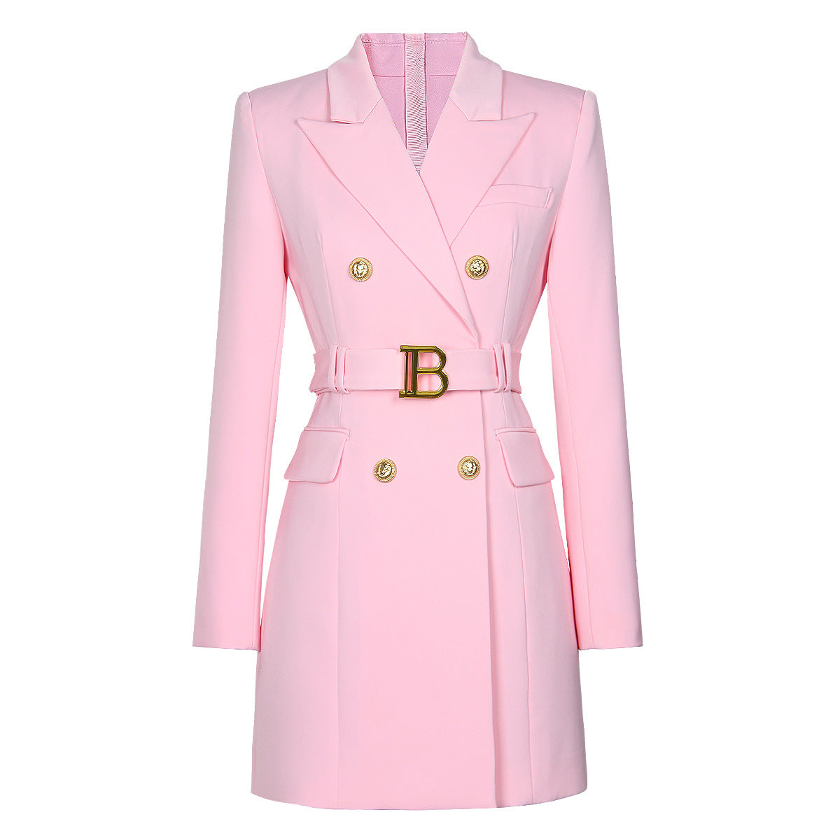 Women's Fashion Advanced Solid Color Belt Long Dresses