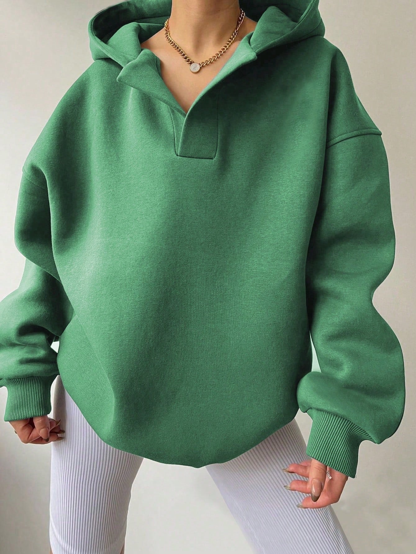 Women's Solid Color Long Sleeve Hooded Loose Women's Sweater, Sweater