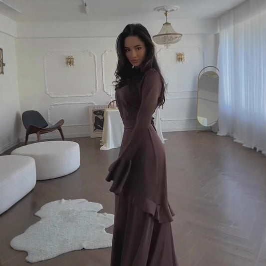 Women's Slim Fit Elegant Soft Long Sleeve Dresses
