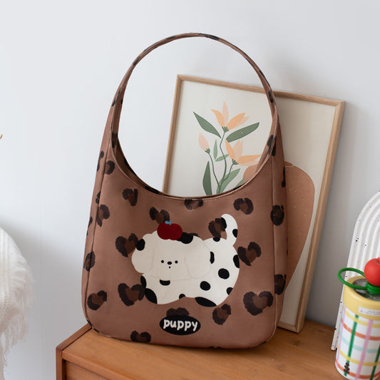 Women's Niche Leopard Print Large Capacity Cloth Bags