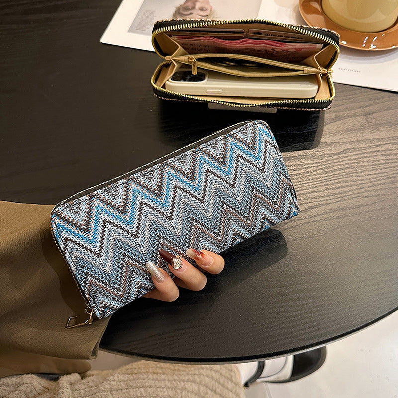 Women's Long Zip Large Capacity Mobile Trendy Coin Purses