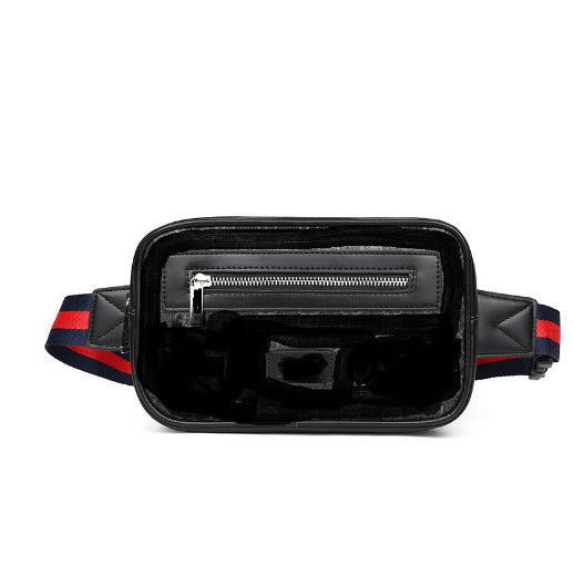Casual Men's Versatile Cool Pure Black Men's Chest Bags
