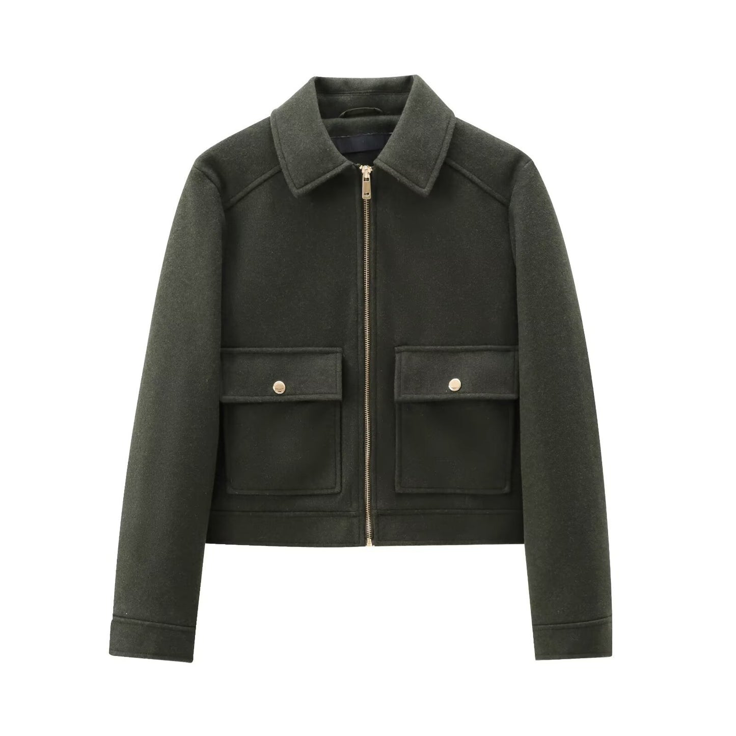 Women's Autumn Zipper Ornament Lapel Long-sleeved Baseball Jackets