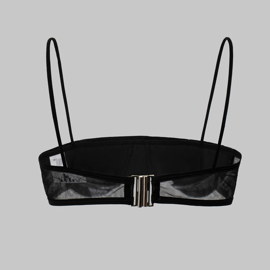 Strap Tube Mesh Shiny Rhinestone Bra Ultra With Chest Tops