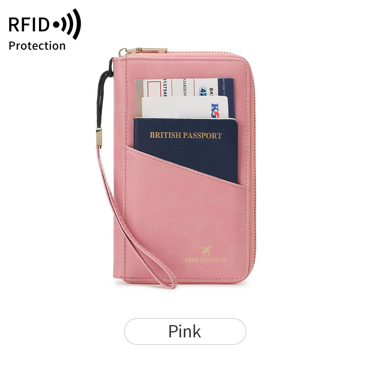 Swiping Long Zipper Passport Ticket Storage Id Package