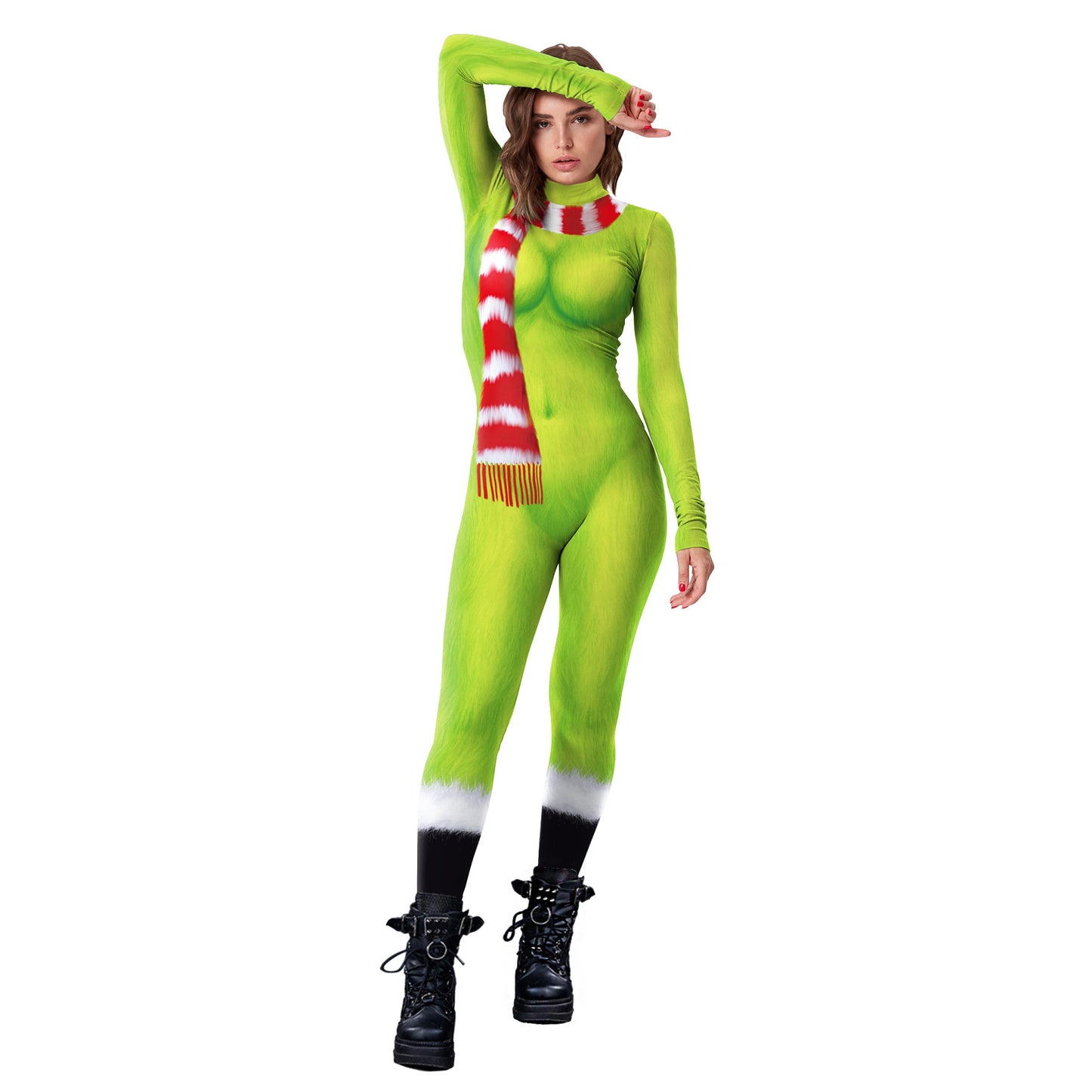 Christmas Grinch Outfit Stage Clothes Digital Printing Tight Clothing
