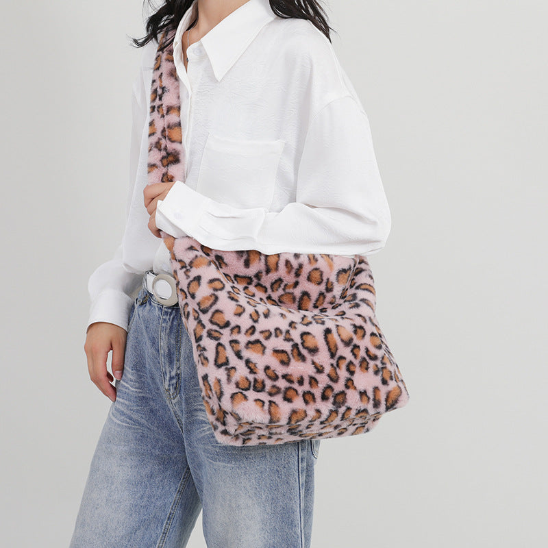 Women's Fur Vintage Leopard Print Street Trendy Crossbody Bags
