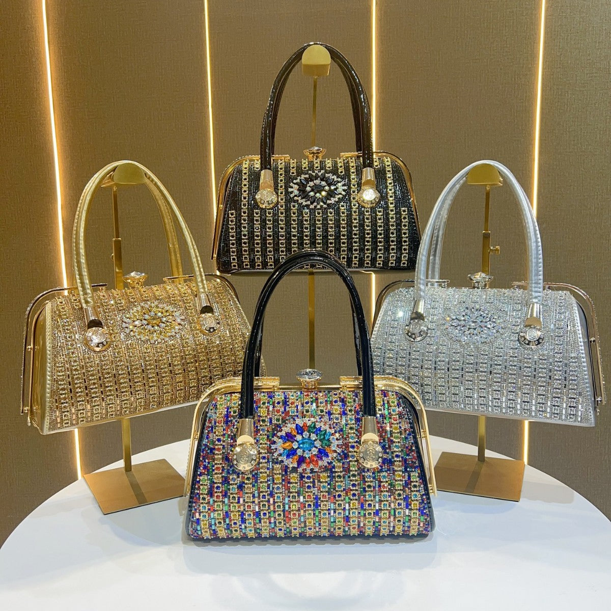 Shiny Dinner High-grade Rhinestone Elegant Cheongsam Bags