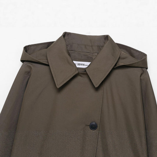 Autumn Waterproof Lapel Hooded Loose Trench Coats