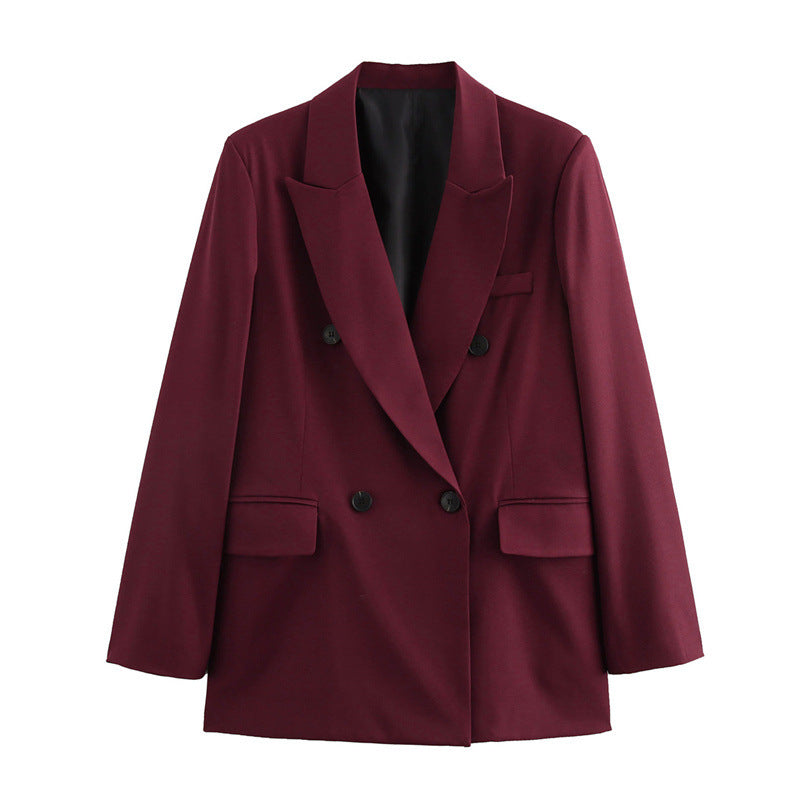 Women's Autumn Fashion Casual Loose Lapels Double Jackets