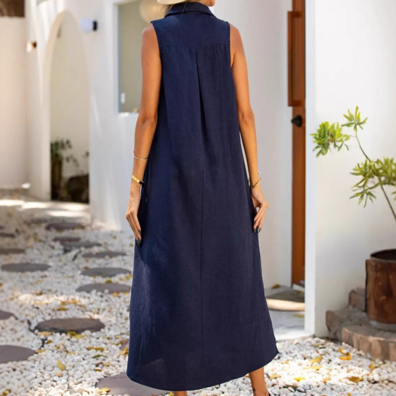 Trendy Women's Loose Casual Sleeveless Female Dress