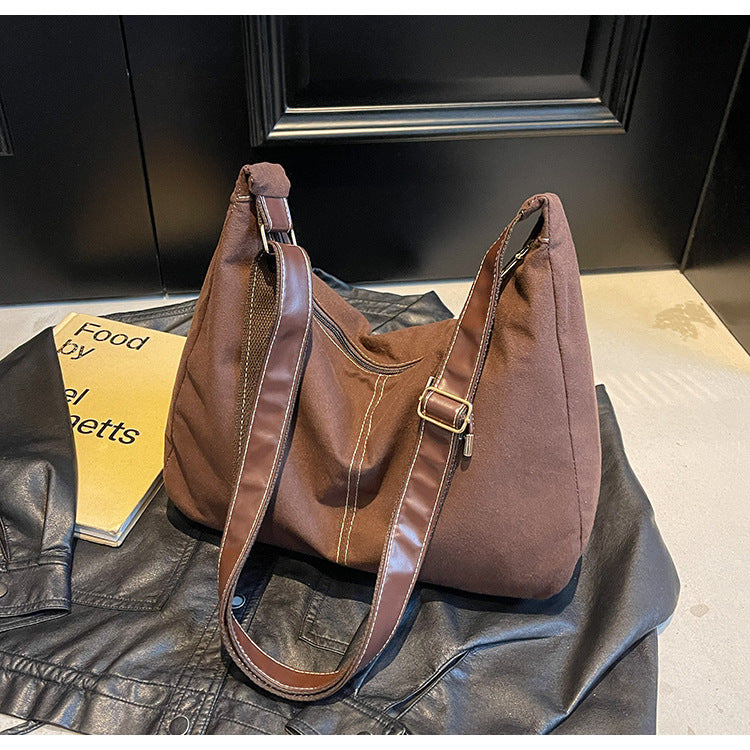 Stitching Retro Elegant Autumn Fashion Korean Shoulder Bags