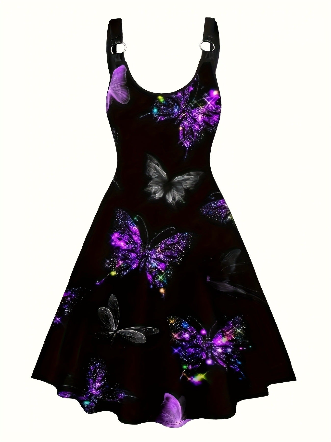 Women's Fashion Wear Summer Sexy Three-dimensional Butterfly Printing Dress