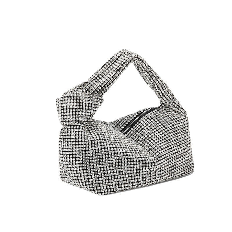 Women's Design Diamond Full Underarm Knotted Dinner Bags