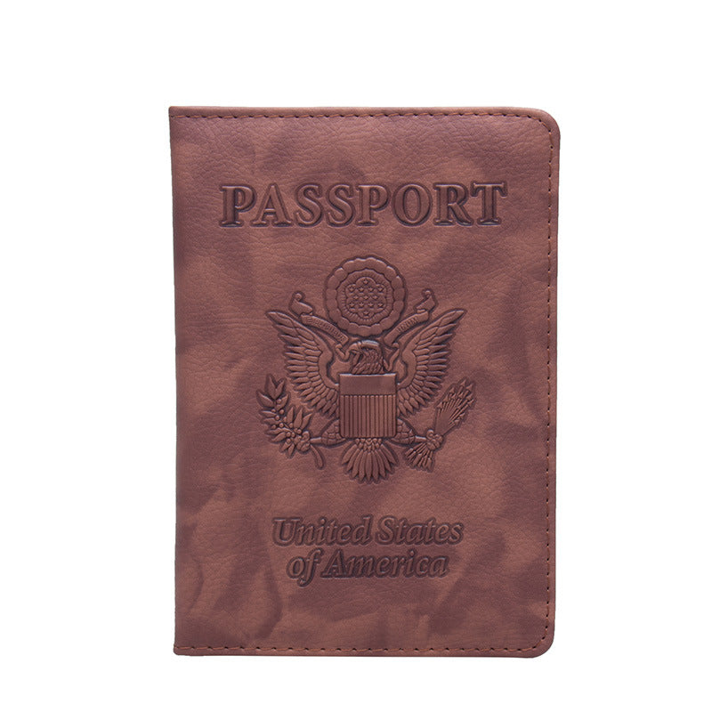 Passport Litchi Pattern Two-tone Embossing Jacket Relief Card Holder