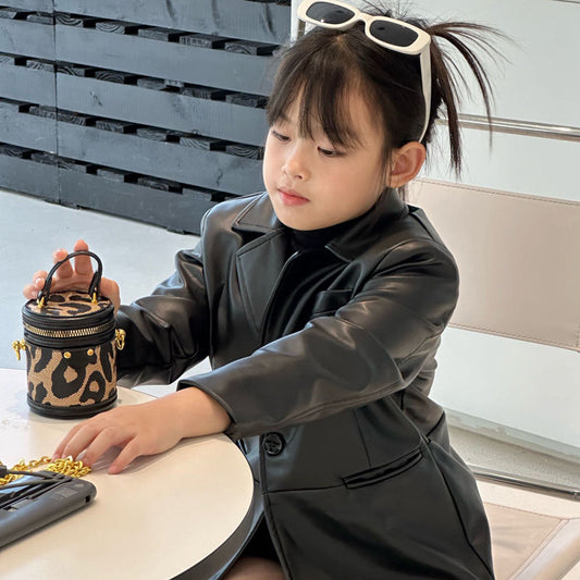 Children's Model Style Retro Mini Fortune Tube Crossbody Bags