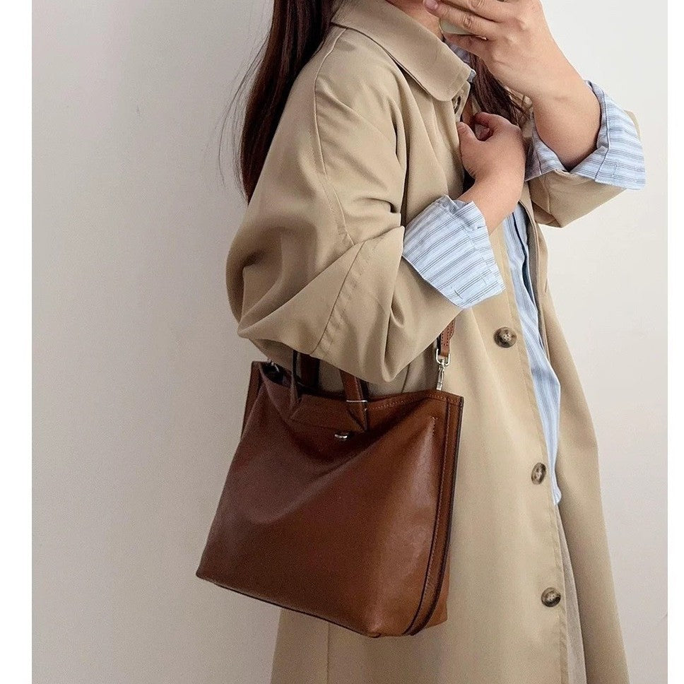 Women's Interest Scottish Fold Portable Vegetable Tanning Handbags