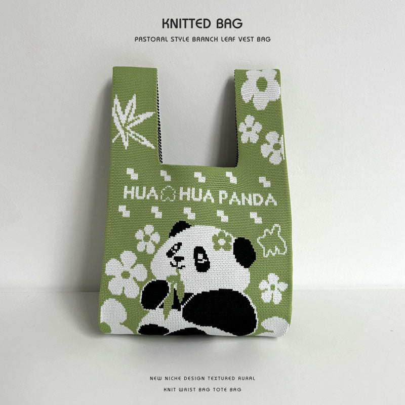 Female Cute Panda Cartoon Mobile Storage Handbags