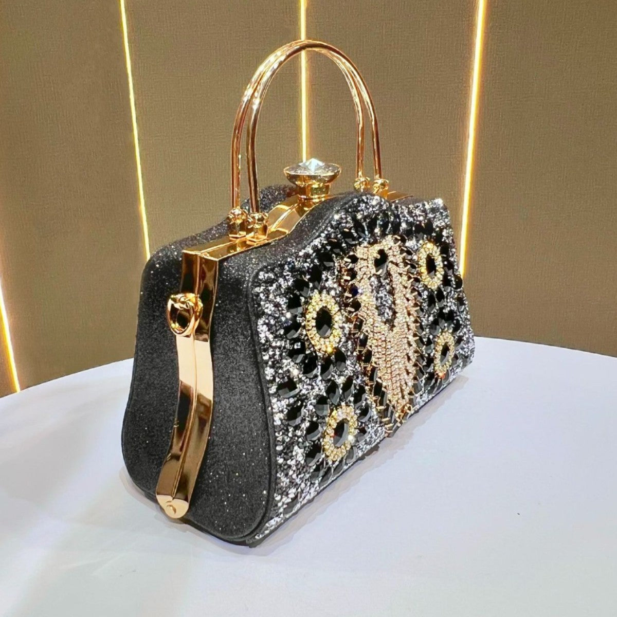 Attractive Full Diamond Fashion Cheongsam Dress Handbags