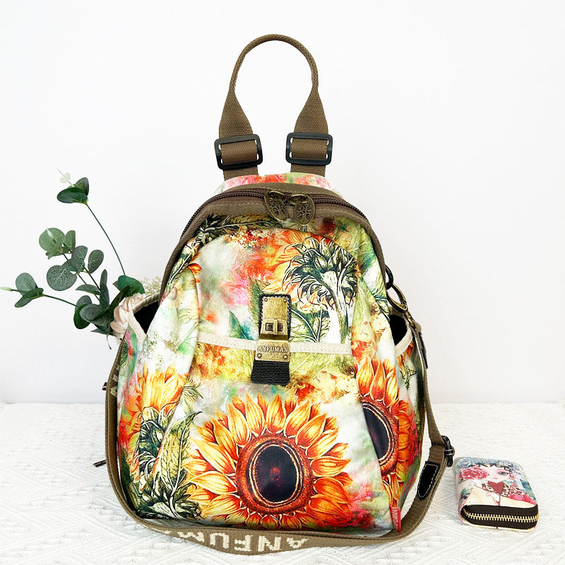 Women's Ethnic Style Waterproof Oxford Cloth Backpacks