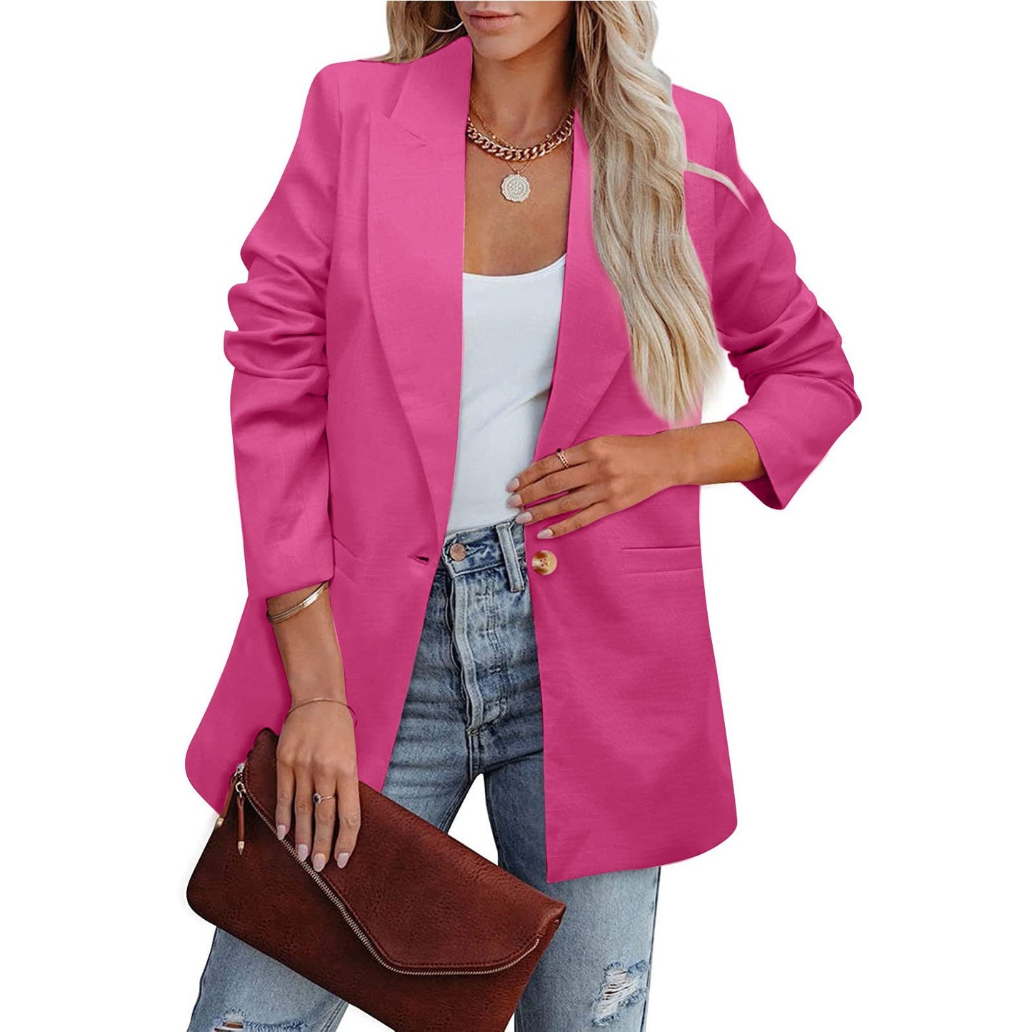 Women's Color Casual Long Sleeves Temperament Professional Suits