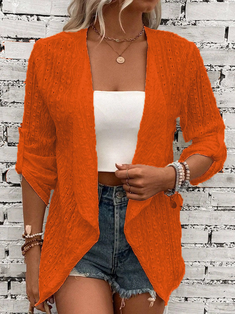 Women's Solid Color Casual Sleeve Middle Button Women's T-shirt