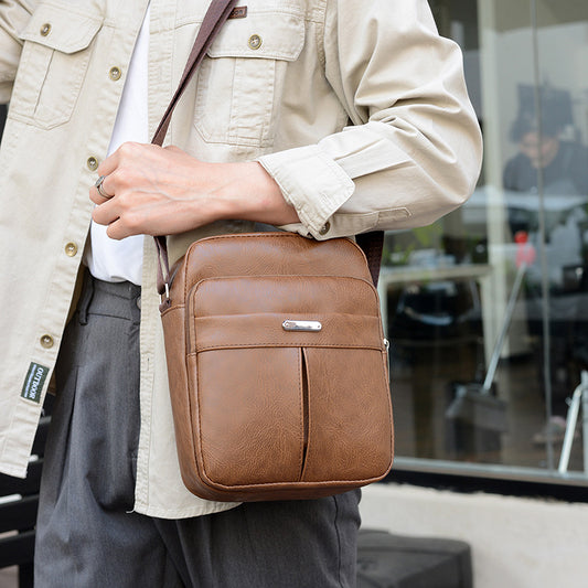 Men's Korean High-grade Leather Fashion Big Men's Shoulder Bags