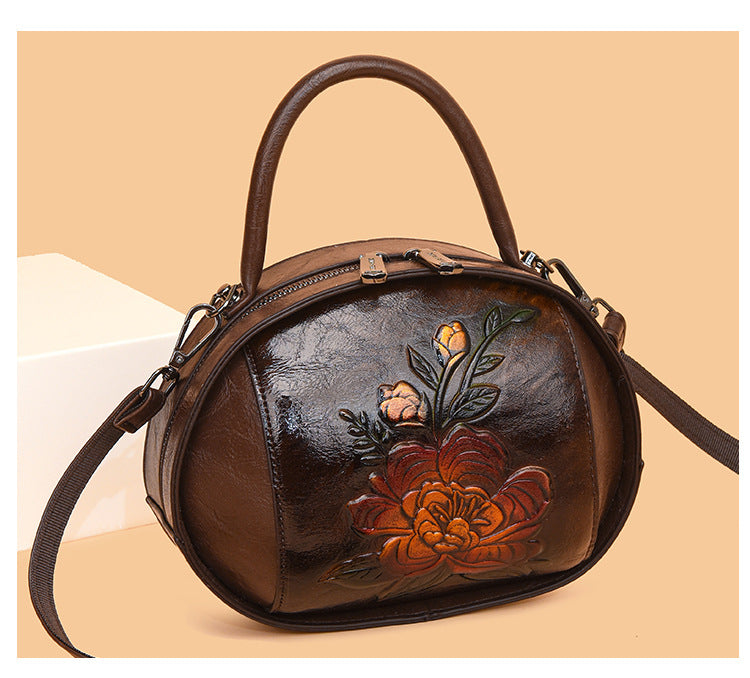 Women's For Mom Ethnic Style Leather Carving Handbags