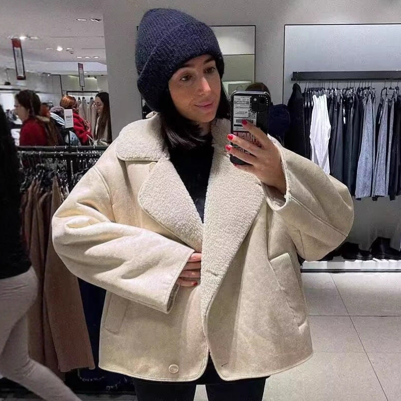 Women's Elegant Suede Veet Warm Fur Jackets