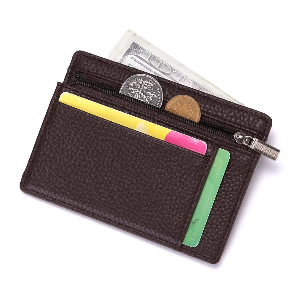 Women's & Men's & Litchi Leather Large Capacity License Card Holder