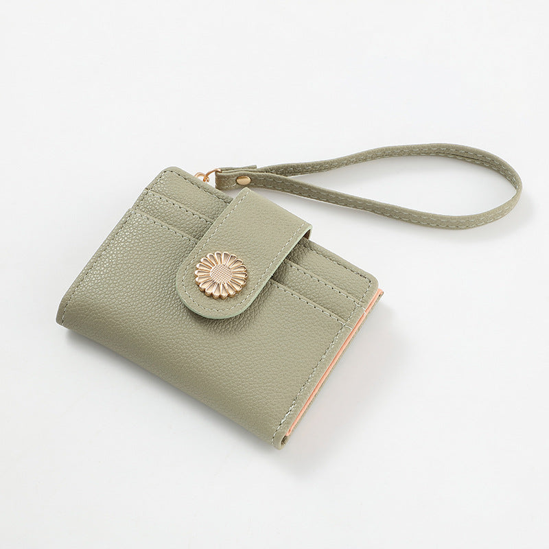 Women's Short Solid Color High-grade Zipper Ladies Wallets