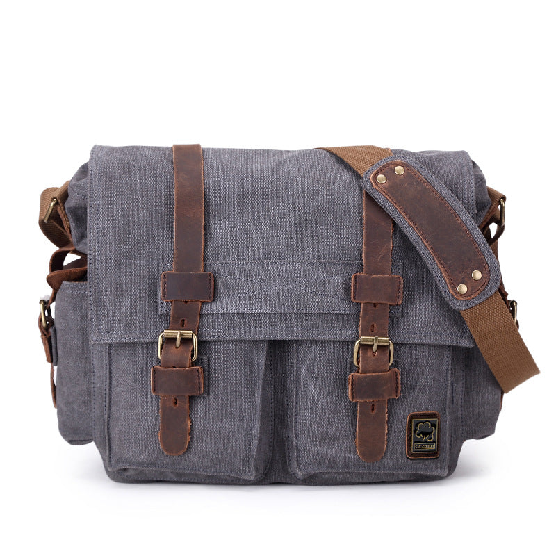 Men's High-grade Canvas Large Capacity Leather Men's Messenger Bags