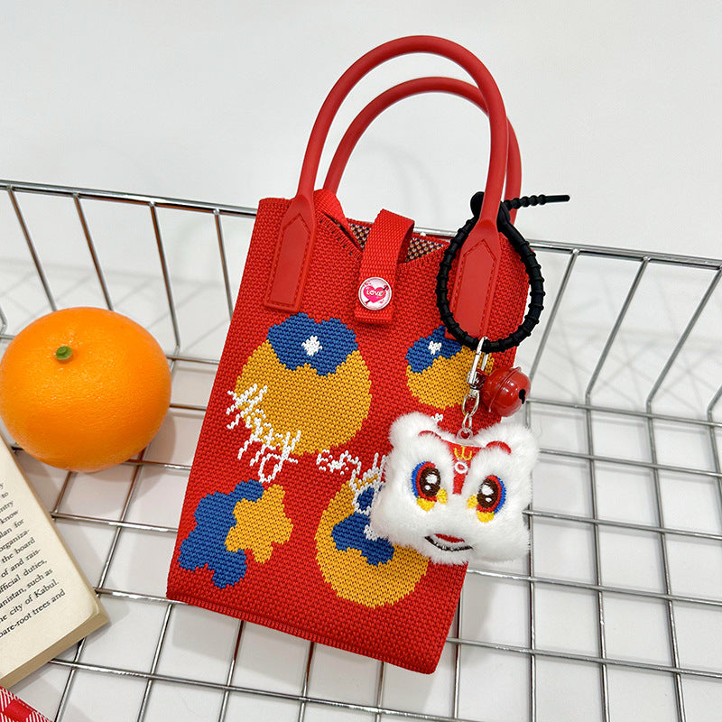 Women's Happy Knitted Fashion Trendy Large Capacity Handbags