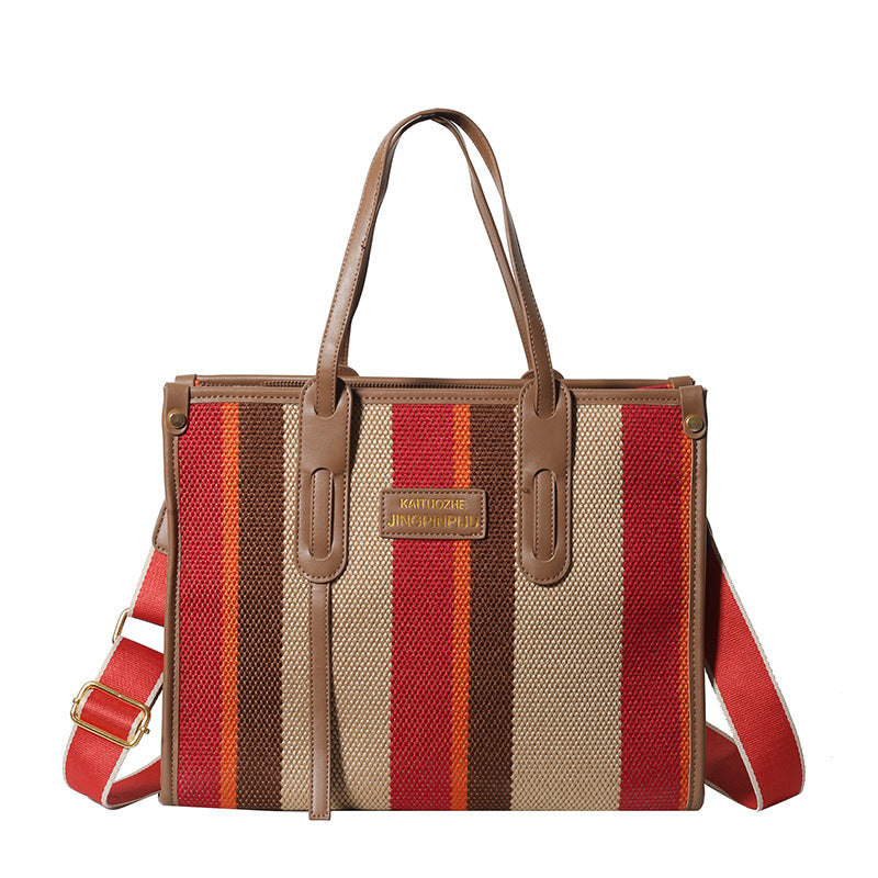Women's Canvas Large Capacity Fashion High Sense Shoulder Bags