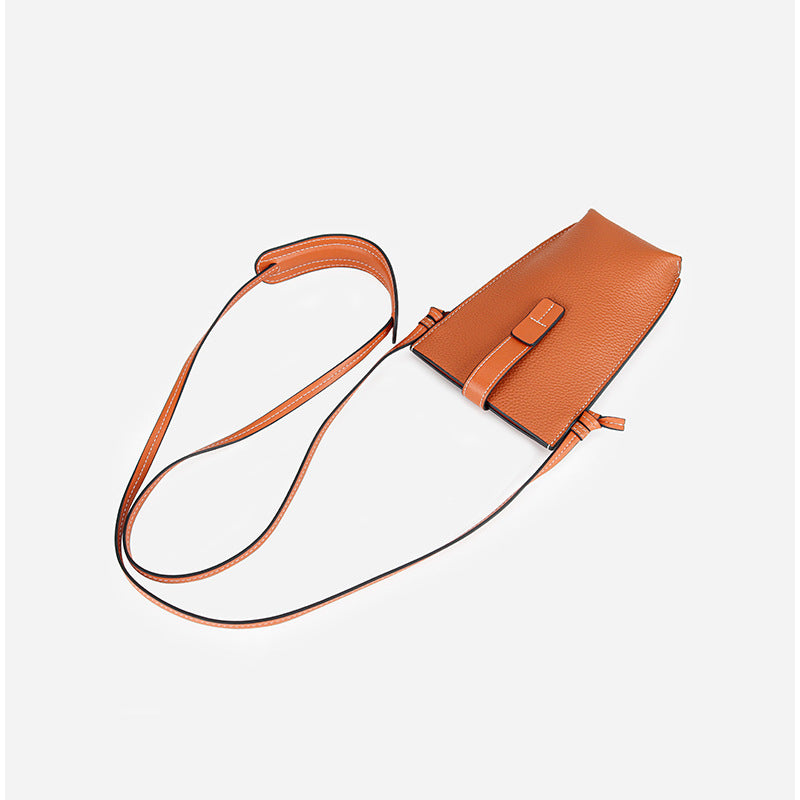 Women's Mini Simple First Layer Cattlehide Fashion Phone Bags